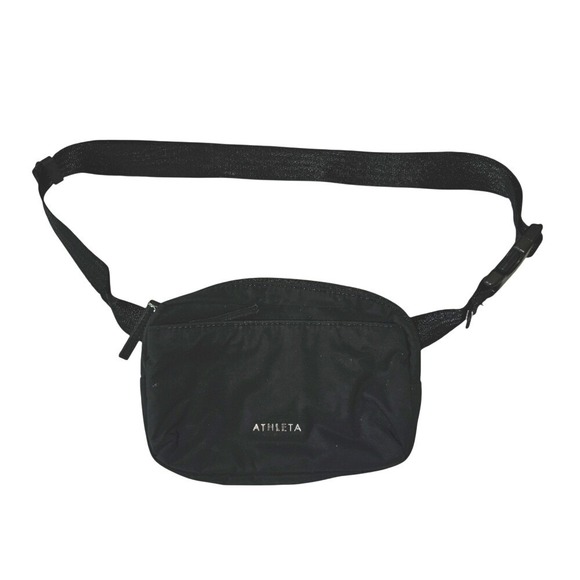 Athleta Handbags - Athleta Black Belt Bag Minimalist Design Durable Nylon Washable Fabric